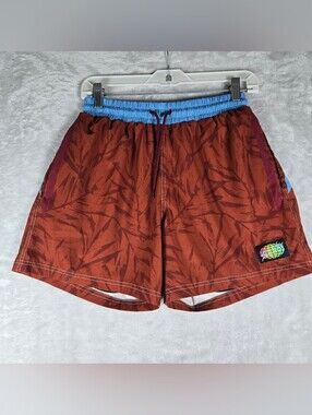 Slunks Bushwhacked Shorts Mens Size Small Burnt Red Volleyball Lined 5” Inseam